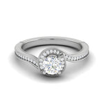 Load image into Gallery viewer, 1-Carat Solitaire Halo Diamond Shank Platinum Ring JL PT RP RD LG 178-B

