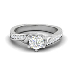 Load image into Gallery viewer, 2-Carat Lab Grown Solitaire Platinum Diamond Shank Engagement Ring JL PT LG G WB6004E-D
