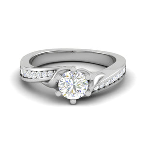 2-Carat Lab Grown Solitaire Platinum Diamond Shank Engagement Ring JL PT LG G WB6004E-D
