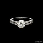 Load image into Gallery viewer, 50-Pointer Solitaire Platinum Diamond Split Shank Ring JL PT 1221-A
