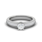 Load image into Gallery viewer, 0.30 cts Solitaire Single Halo Diamond Shank Platinum Ring JL PT RP RD 157   Jewelove.US
