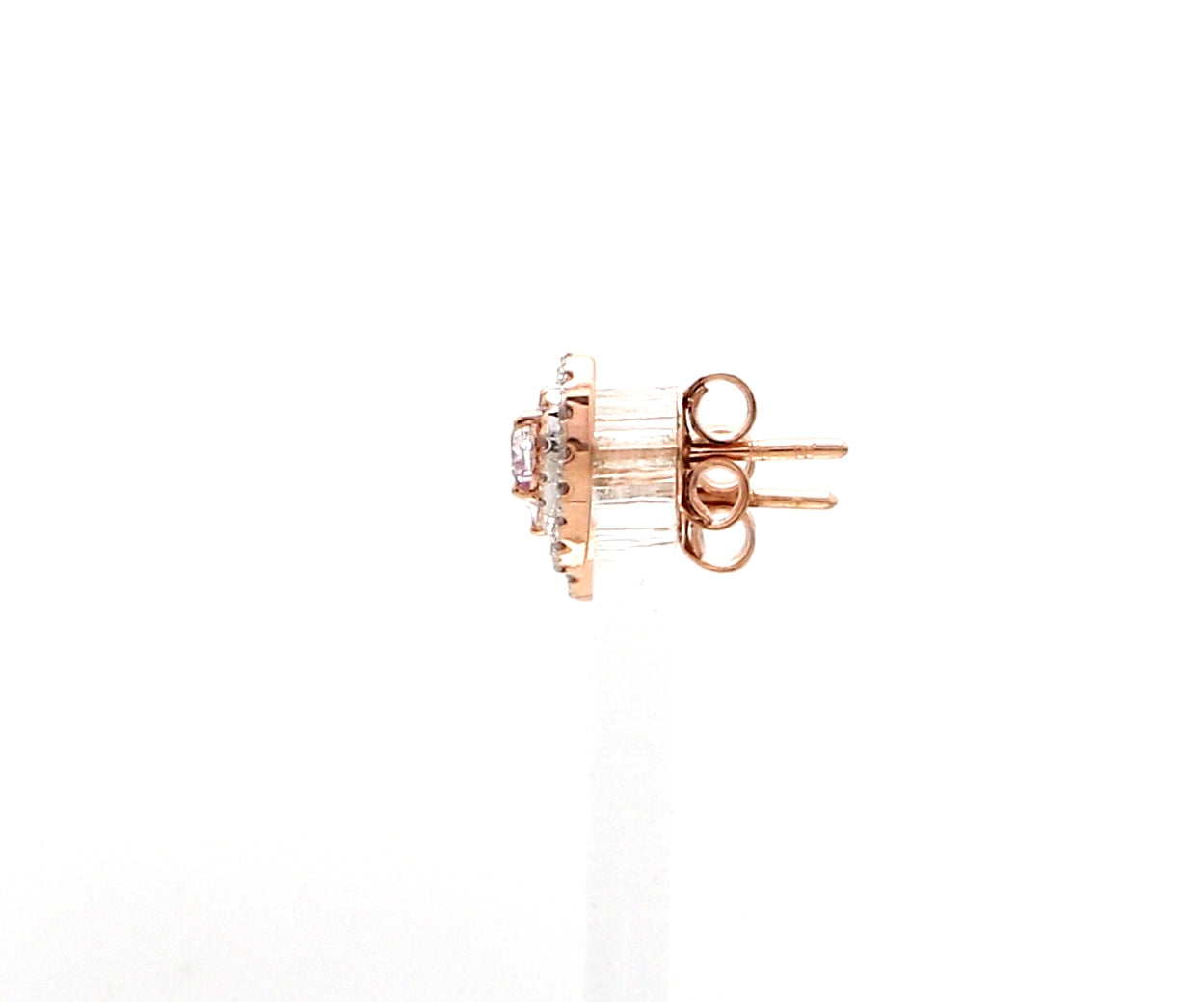 18K Rose Gold Heart Earrings with Pink & White Diamond JL AU PD 102   Jewelove.US