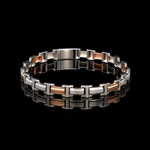 Load image into Gallery viewer, Men of Platinum | 6.75mm Platinum 18K Rose Gold Bracelet for Men JL PTB 1369
