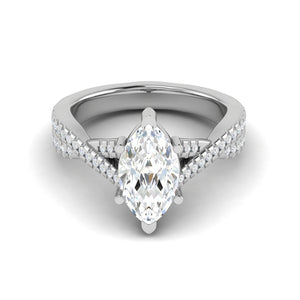 50-Pointer Marquise Solitaire Diamonds Twisted Shank Platinum Ring JL PT REPS1456-A   Jewelove.US