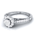 Load image into Gallery viewer, 70-Pointer Solitaire Halo Diamond Shank Platinum Ring JL PT G 103-C
