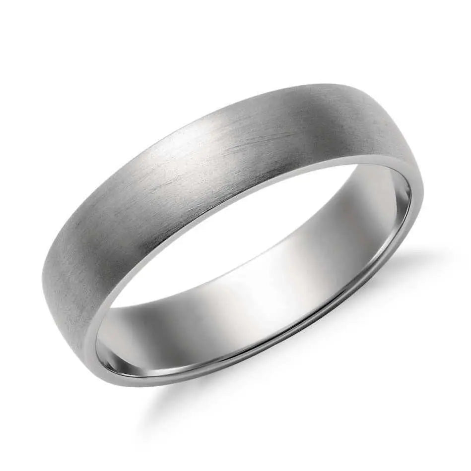 5mm Classic Platinum Band for Men in Matte Finish JL PT 252   Jewelove