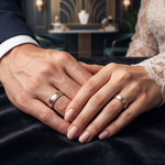 Load image into Gallery viewer, Milgrain Edge Platinum &amp; Rose Gold Couple Rings JL PT 636-A
