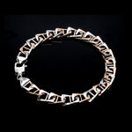 Load image into Gallery viewer, Men of Platinum | 7.25mm Platinum &amp; 18k Rose Gold Bracelet for Men JL PTB 1344
