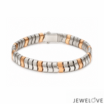 Load image into Gallery viewer, Men of Platinum | 7.75mm Platinum 18k Rose Gold Double Side Bracelet for Men JL PTB 1375
