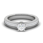Load image into Gallery viewer, 70-Pointer Lab Grown Solitaire Single Halo Diamond Shank Platinum Ring JL PT RP RD LG 157-A
