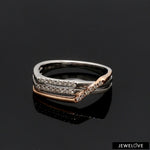 Load image into Gallery viewer, Parallel Paths Platinum Couple Rings with Rose Gold &amp; Diamonds JL PT 966

