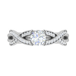 Load image into Gallery viewer, 1-Carat Lab Grown Solitaire Diamond Twisted Shank Platinum Ring JL PT RP RD LG 148-B
