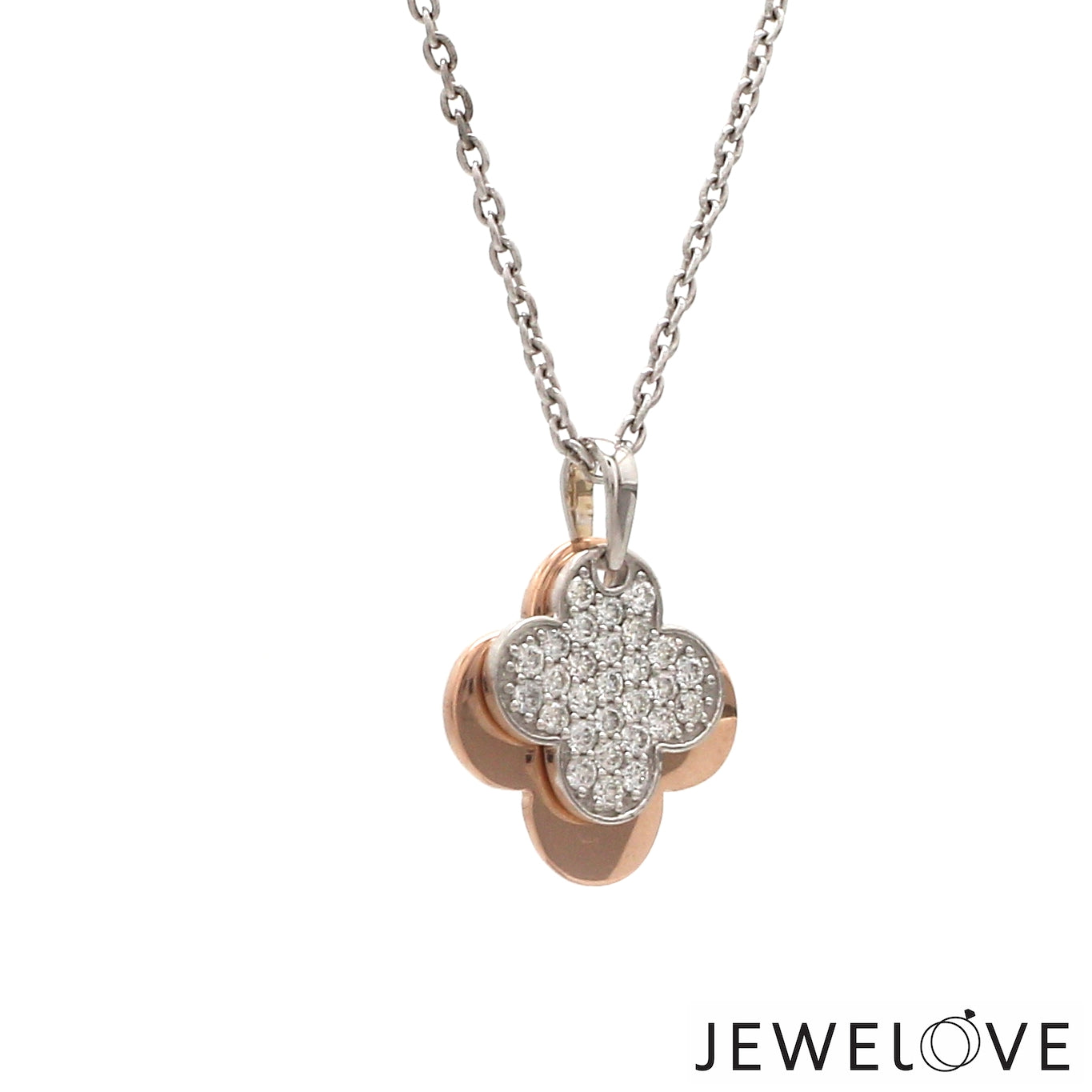 Evara Platinum Rose Gold Diamond Pendant for Women JL PT P 329   Jewelove