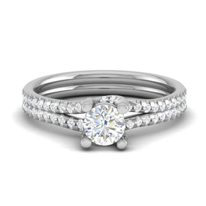 50-Pointer Solitaire Diamond Split Shank Platinum Ring JL PT RP RD 182-A