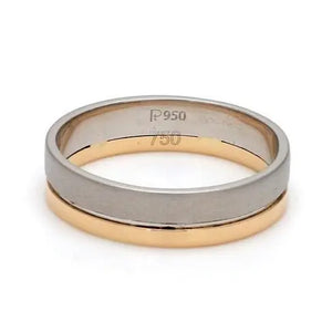 6mm Platinum Ring with 2mm Gold Line for Men JL PT 518   Jewelove.US