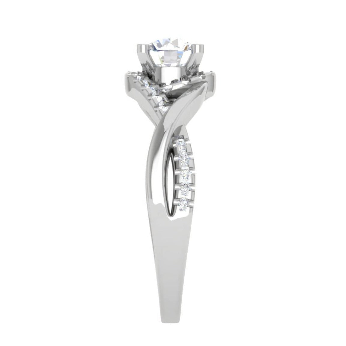 1-Carat Lab Grown Solitaire Platinum Diamond Single Twisted Shank Engagement Ring JL PT LG WB6007E-B