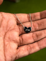 Load image into Gallery viewer, Custom Platinum Heart Pendant with Engraving Chain
