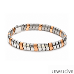 Load image into Gallery viewer, Men of Platinum | 7.75mm Platinum 18k Rose Gold Double Side Bracelet for Men JL PTB 1375
