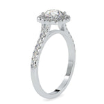Load image into Gallery viewer, 30-Pointer Solitaire Platinum Halo Diamond Shank Engagement Ring JL PT 0191
