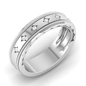 Designer Men's Platinum Wedding Ring with Diamonds JL PT 6742