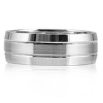 Load image into Gallery viewer, 7mm Elegant Plain Platinum Ring for Men with Horizontal Lines JL PT 541   Jewelove.US
