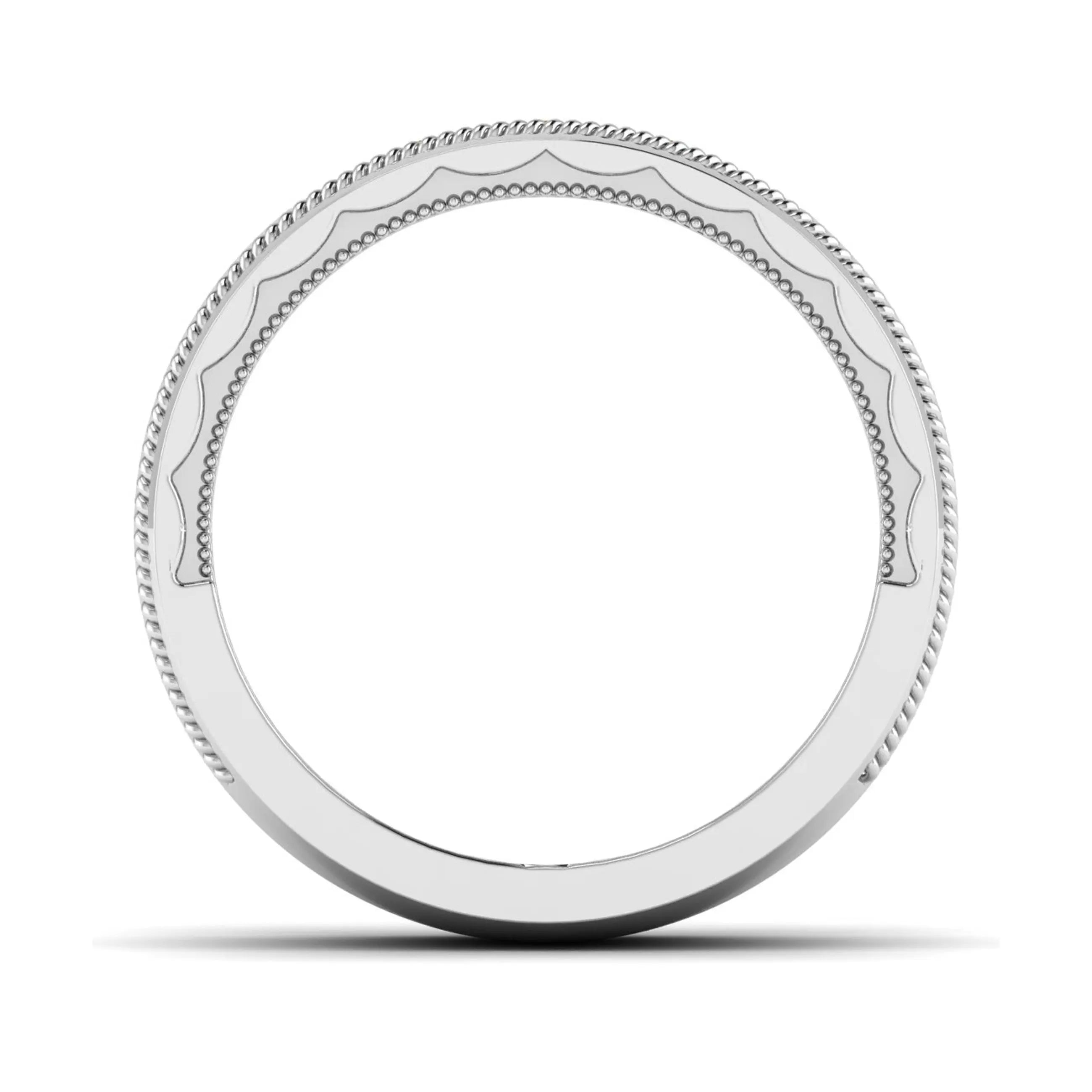 8 Diamond Platinum Ring with Milgrain Finish JL PT 6755   Jewelove.US