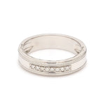 Load image into Gallery viewer, 8 Diamond Platinum Ring with Milgrain Finish JL PT 6755   Jewelove.US
