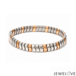 Load image into Gallery viewer, Men of Platinum | 7.75mm Platinum 18k Rose Gold Double Side Bracelet for Men JL PTB 1375
