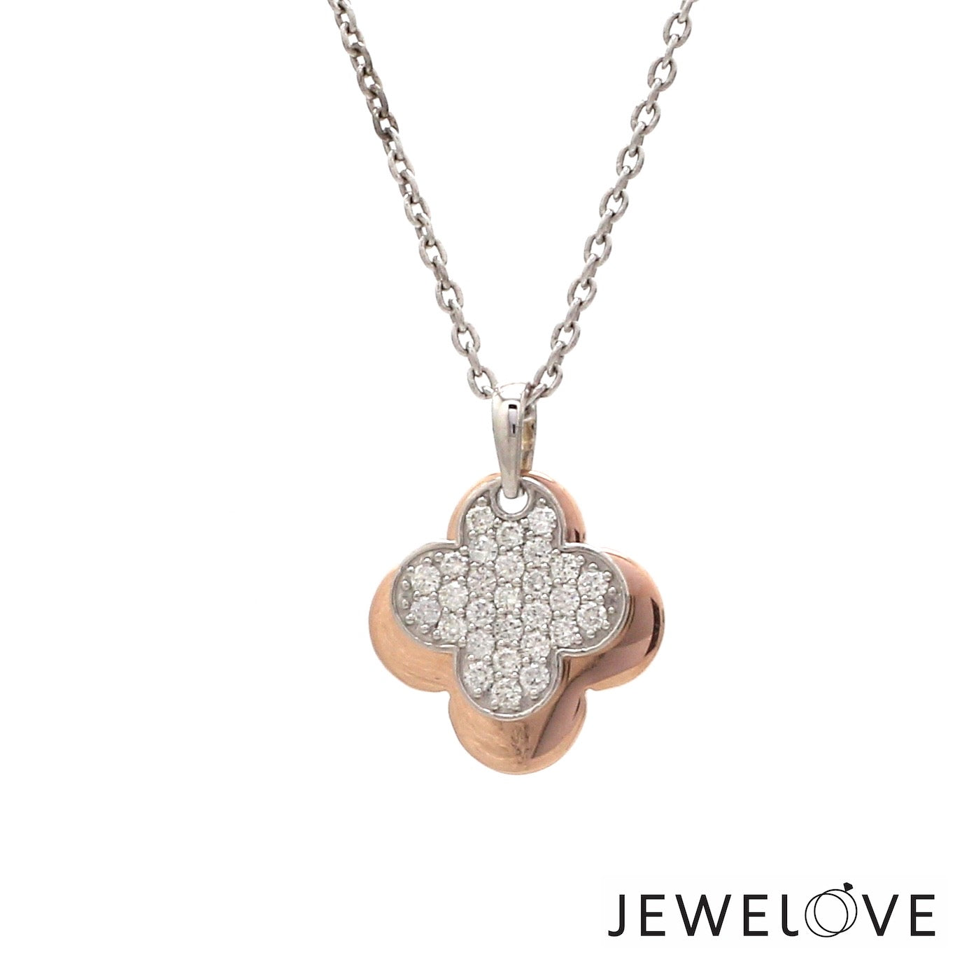 Evara Platinum Rose Gold Diamond Pendant for Women JL PT P 329   Jewelove