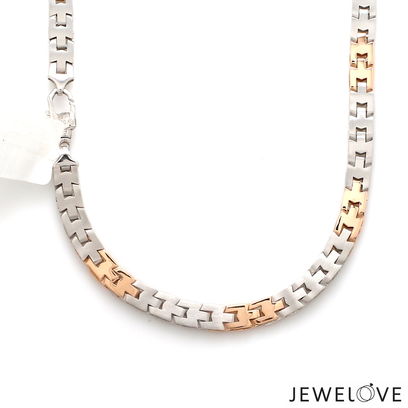 6mm Platinum Rose Gold Chain with Matte Finish for Men JL PT CH 1233   Jewelove.US