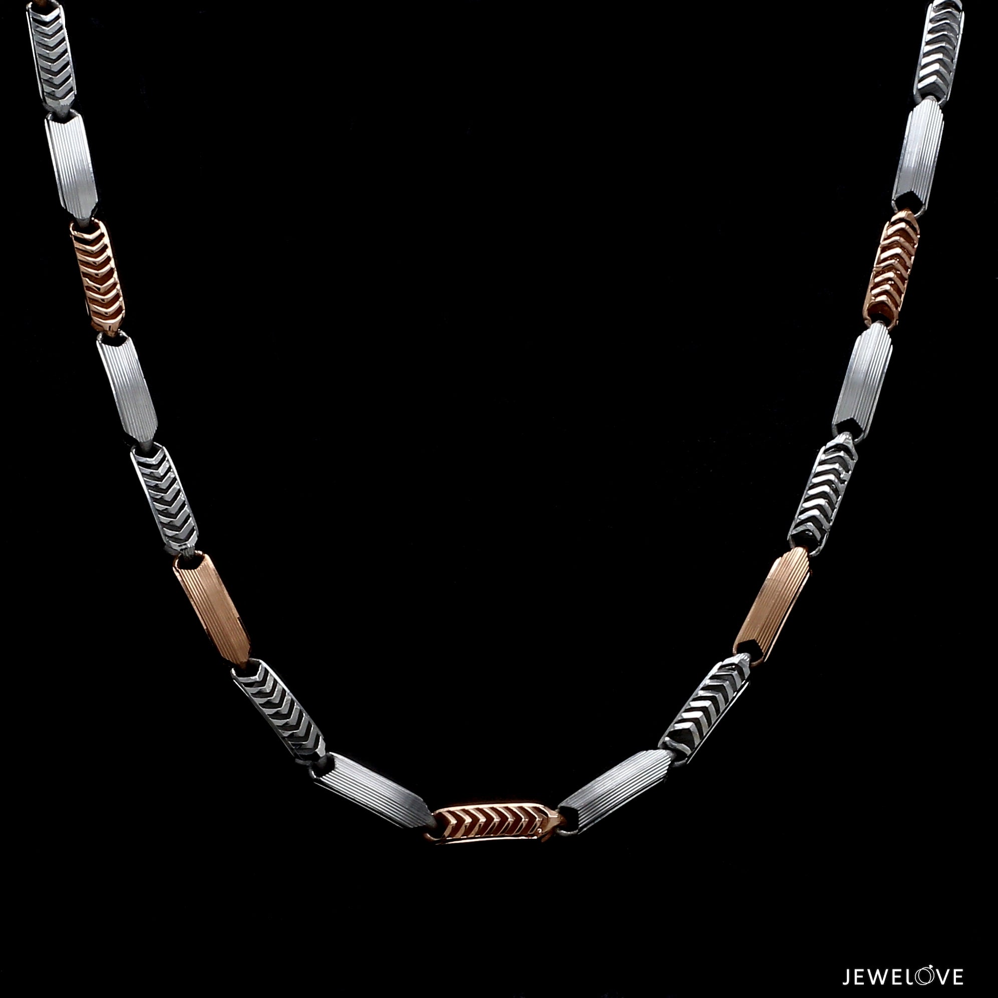 4mm Platinum Rose Gold Links Chain for Men JL PT CH 1404