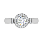 Load image into Gallery viewer, 1.50-Carat Lab Grown Solitaire Halo Diamond Platinum Engagement Ring JL PT LG G WB5996E-C
