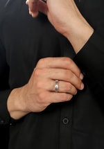Load image into Gallery viewer, Platinum &amp; Rose Gold Couple Rings with Single Diamonds JL PT 952
