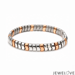 Load image into Gallery viewer, Men of Platinum | 7.75mm Platinum 18k Rose Gold Double Side Bracelet for Men JL PTB 1375

