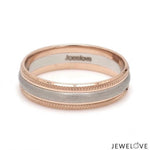 Load image into Gallery viewer, Milgrain Edge Platinum &amp; Rose Gold Couple Rings JL PT 636-A
