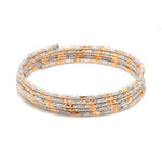 Load image into Gallery viewer, Japanese 5-row Platinum &amp; Rose Gold Bracelet for Women with Diamond Cut Balls JL PTB 1273
