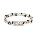 Load image into Gallery viewer, Japanese Platinum with Black Beads Nazariya / Nazariye Bracelet for Kids JL PTB 1228
