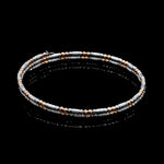 Load image into Gallery viewer, Japanese 2-row Platinum &amp; Rose Gold Bracelet for Women with Diamond Cut Balls JL PTB 1277
