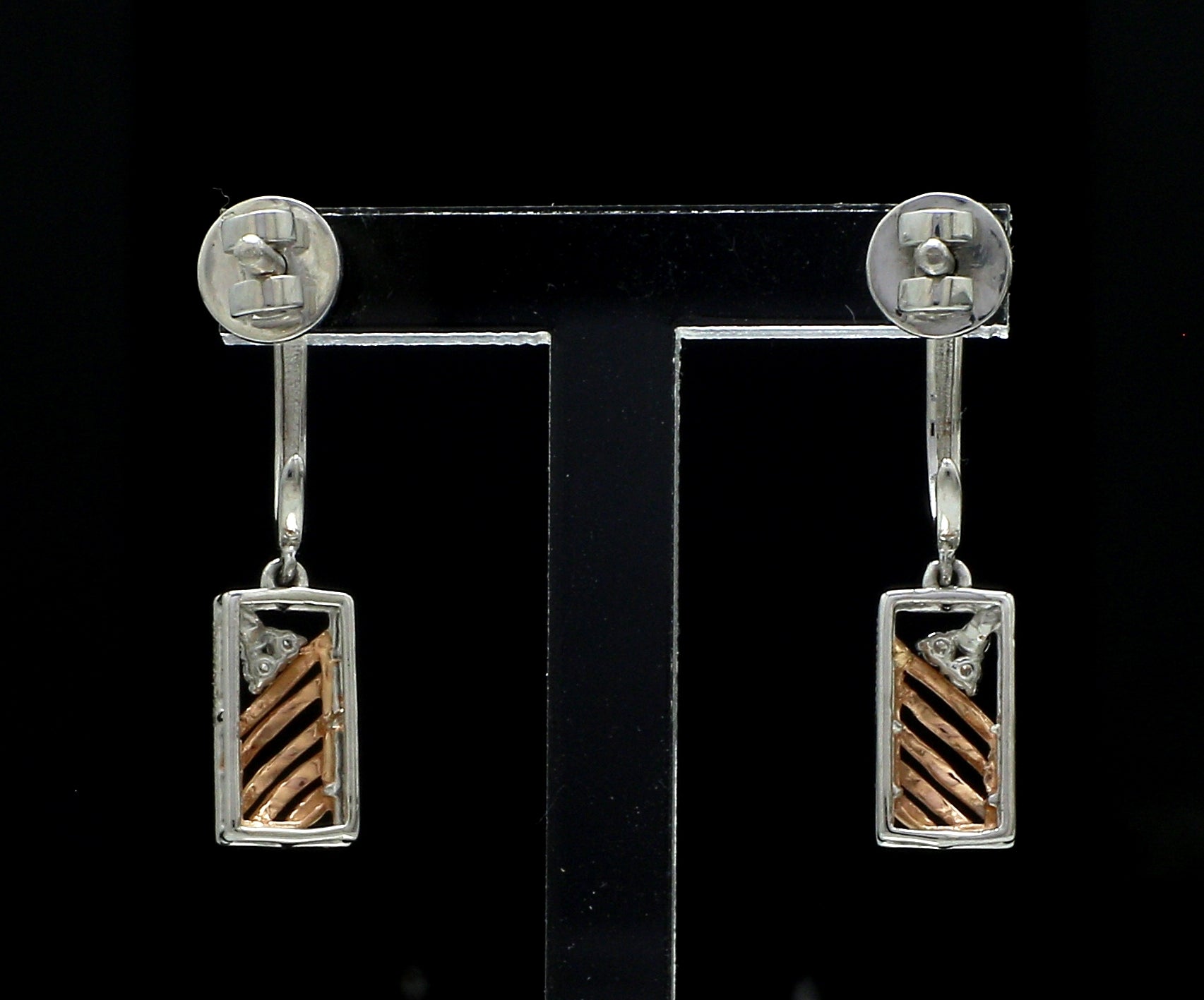 Evara Platinum Rose Gold Diamonds Earrings for Women JL PT E 314   Jewelove.US