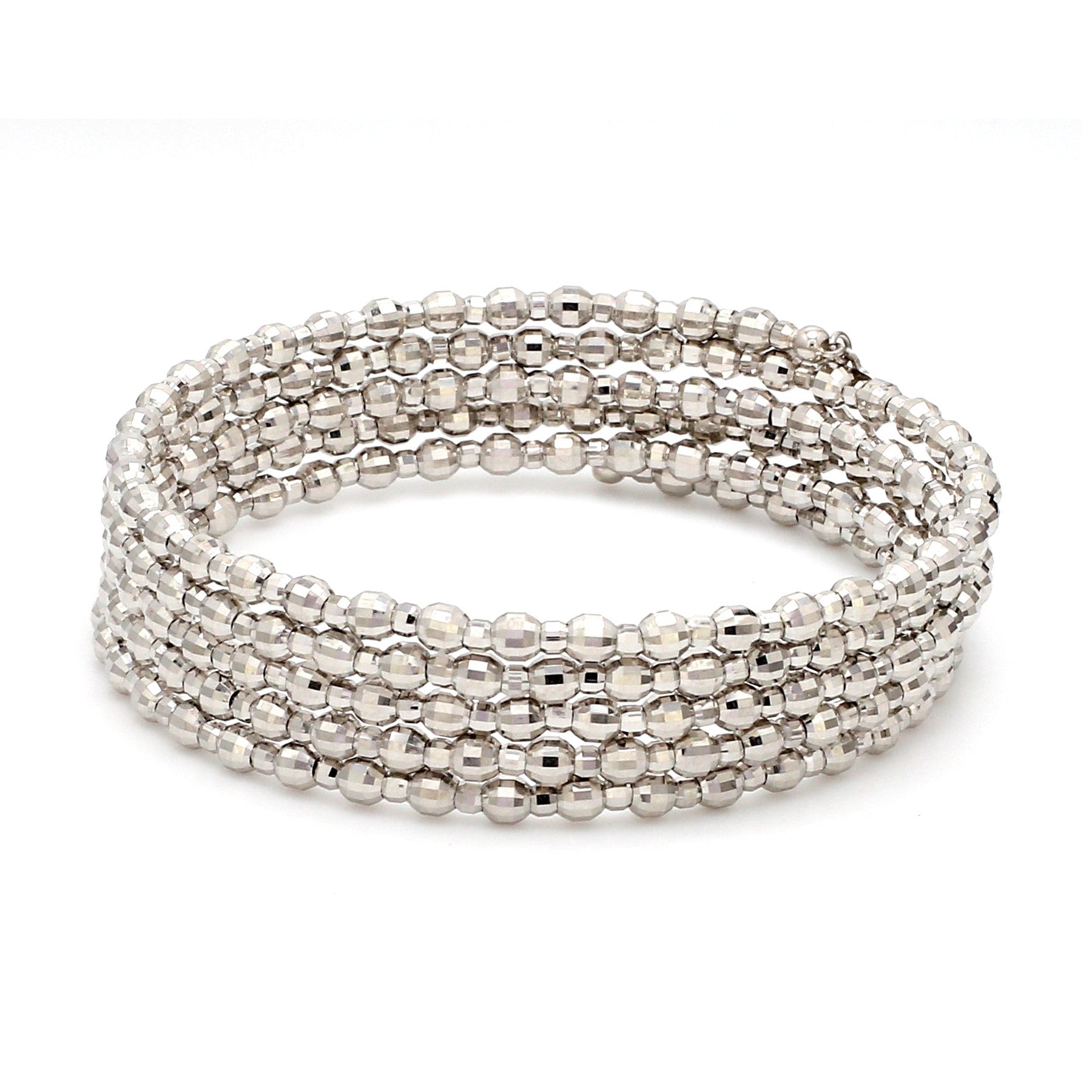 Dazzling Shiny 5-line Japanese Platinum Bracelet for Women with Diamond Cut Balls JL PTB 720