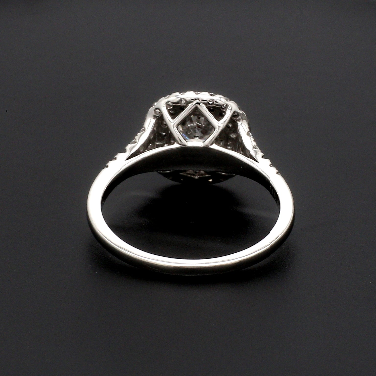 70-Pointer Solitaire Platinum Double Halo Diamond Spilt Shank Ring JL PT 1268