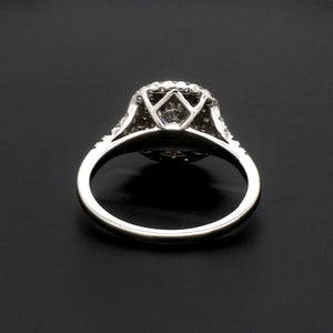 70-Pointer Solitaire Platinum Double Halo Diamond Spilt Shank Ring JL PT 1268