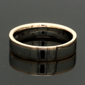 Unique Shape Platinum Love Bands with Rose Gold Border JL PT 648-RG Plain