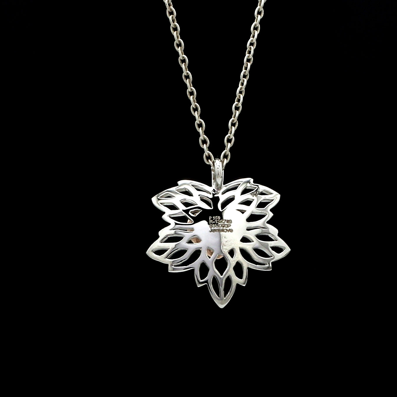 Maple Leaf Heart Platinum Rose Gold Fusion Pendant JL PT P 211   Jewelove.US