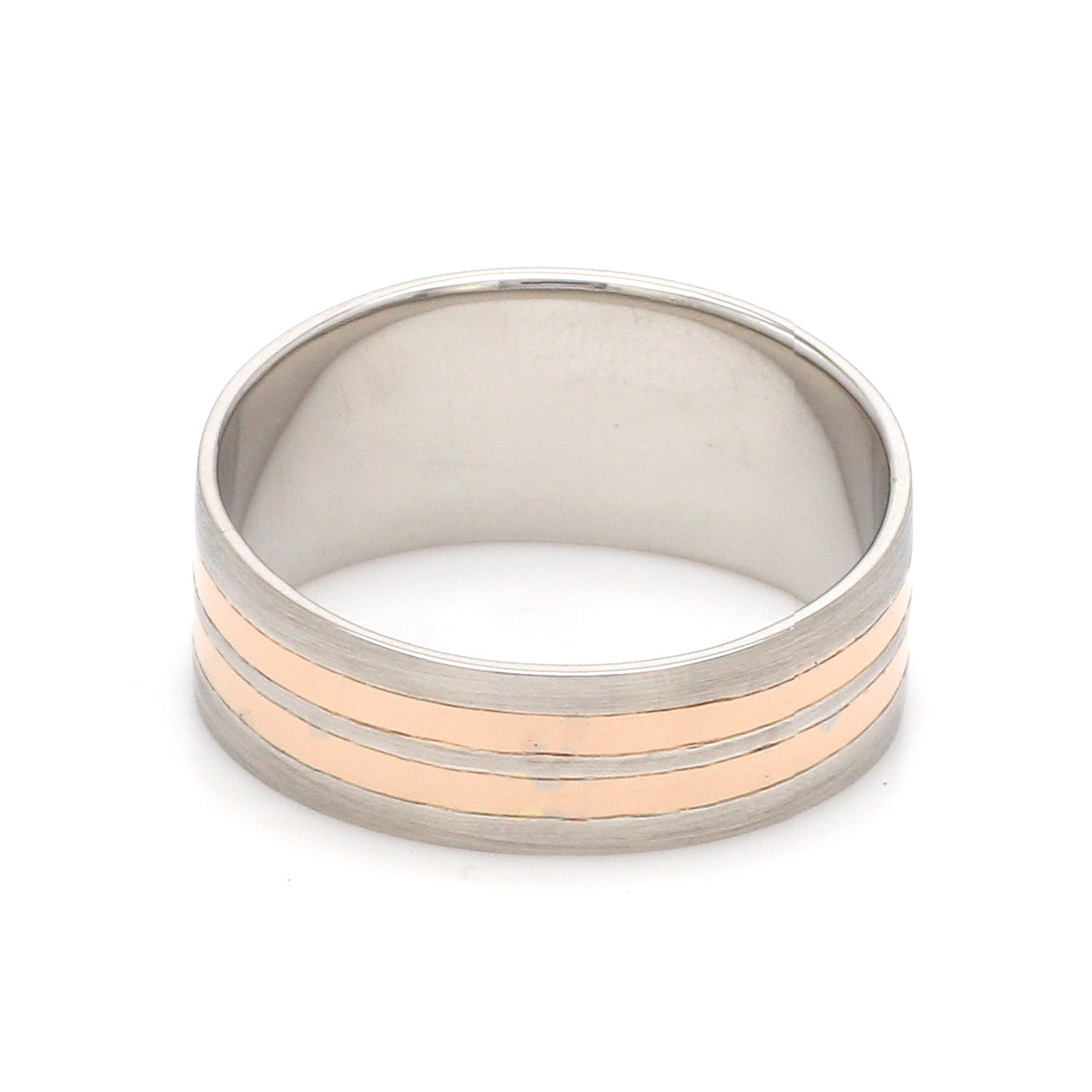 Platinum Love Bands with Rose Gold Ring JL PT 1413