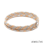 Load image into Gallery viewer, Japanese 5-row Platinum &amp; Rose Gold Bracelet for Women with Diamond Cut Balls JL PTB 1275
