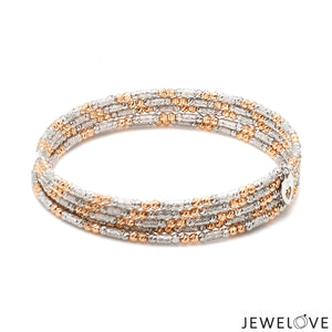 Japanese 5-row Platinum & Rose Gold Bracelet for Women with Diamond Cut Balls JL PTB 1275