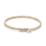 Load image into Gallery viewer, Japanese 2-row Platinum &amp; Rose Gold Bracelet for Women with Diamond Cut Balls JL PTB 1227
