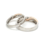 Load image into Gallery viewer, Platinum Love Bands with Rose Gold &amp; Diamonds JL PT 1438
