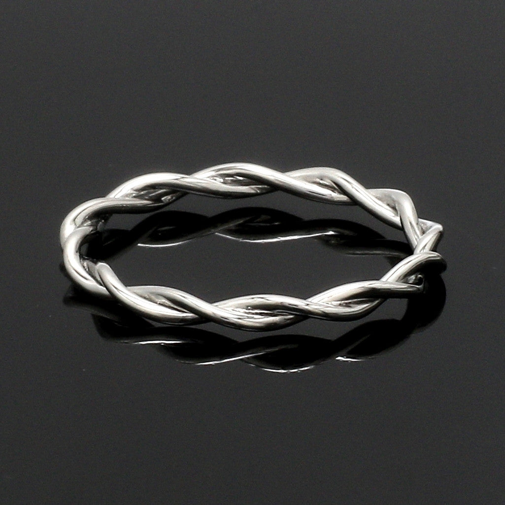 Plain Platinum Rope Ring for Women JL PT 1386